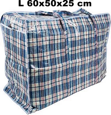 Produktbild von Plastiktasche Groß Jumbo Unterbett Aufbewahrungs Tasche kariert Camping L