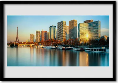 Produktbild von Bild 70x50 MDF-Rahmen Wandkunst Meerstadt Paris Häuser