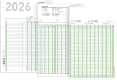 A spread of calendar pages for the year 2026, showing monthly layouts.