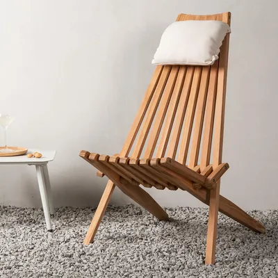 Produktbild von home24 Loungesessel - Beige - Holz Teilmassiv - 86 x 100 x 68 cm