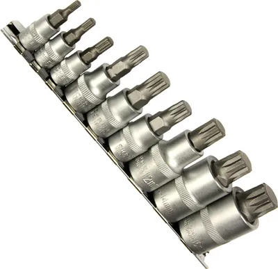 Produktbild von 9 x VIELZAHN-Einsätze 12-kant XZN 1/4" + 3/8" + 1/2" M4 5 6 8 9 10 12 14 16