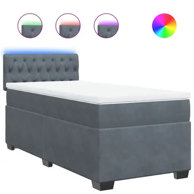 Produktbild von Boxspringbett mit Matratze Dunkelgrau 90x200 cm Samt
