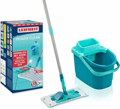 Image de Leifheit 55515 Powerclean Floor Wiper M 33 Cm Complete System With Handle 140 Cm Micro Duo With Free Extra Micro Duo Cloth