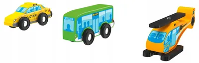 Produktbild von Playtive Set 3 Holz-Transportfahrzeuge ab 2 Jahre