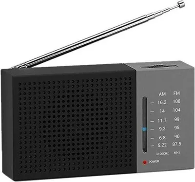 Zdjęcie produktu dla Radio awaryjne – kompaktowe radio przenośne – analogowy wyświetlacz – AM/FM – elegancki głośnik