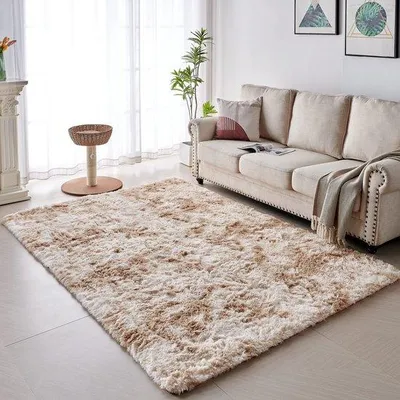 Produktbild von Moderne Pluizige Gangloper Tapijt, Groß für Wohnzimmer/Schlafzimmer/Kinderzimmer (Kaki, 160 x 230 cm)