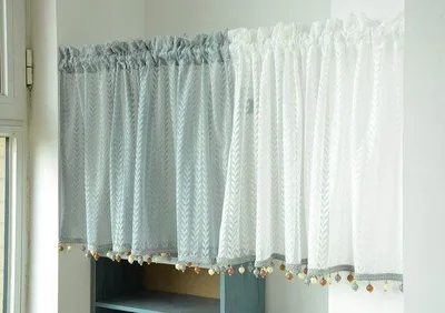Zdjęcie produktu dla Ibenzoa® Vitrage-Voile – przezroczysta zasłona, elegancki wzór, styl wiejski, biały, 100% poliester, 140 x 60 cm, idealna do kuchni i salonu
