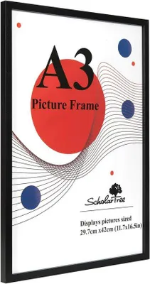 Productafbeelding van Houten A3 fotolijst, zwart, 29,7 x 42 cm, fotolijst met standaard