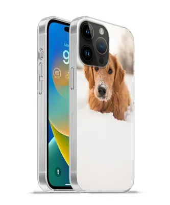 Produktbild von MuchoWow® Handyhülle Schutzhülle Hülle für Apple iPhone 14 Pro Max Hund - Schnee - Winter Silikon Softcase Handy Hülle - Hardcover