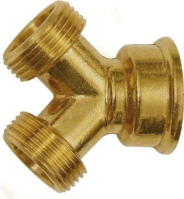 Produktbild von Riegler GEKA-Abzweigstück, Messing blank, 1x G 3/4 IG, 2x G 3/4 AG