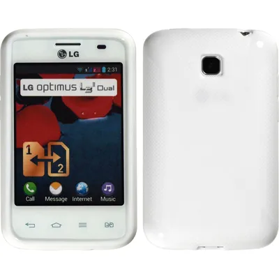 Produktbild von PhoneNatic Case kompatibel mit LG Optimus L3 II Dual - weiß Silikon Hülle X-Style + 2 Schutzfolien