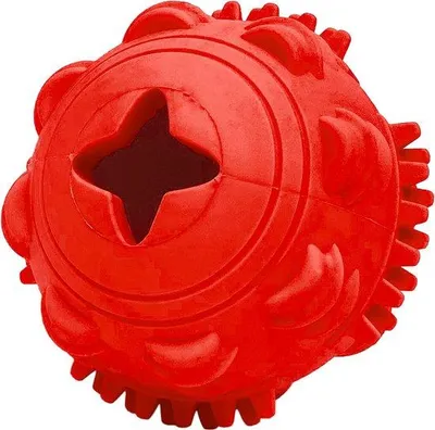 Immagine prodotto di Palla per cani in gomma naturale, per denti puliti, giocattolo resistente per cani.