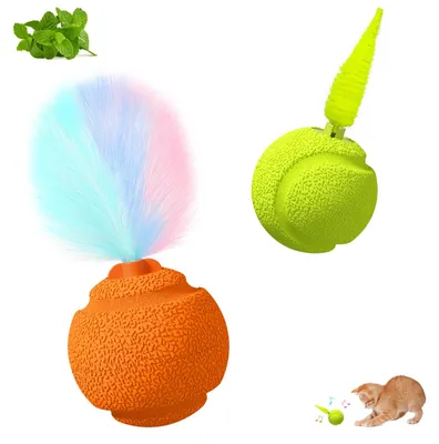Katzenball-Spielzeug 2er-Pack, E-TPU, zwitschernd, berührungsaktiviert