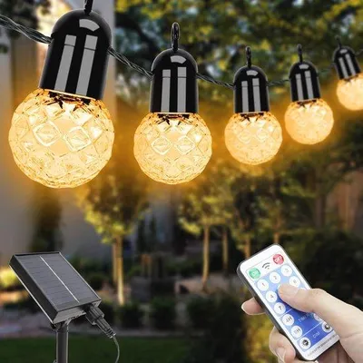 Zdjęcie produktu dla Łańcuch świetlny solarny o długości 15,5 metra i 25 diodami LED, przeznaczony do użytku zewnętrznego