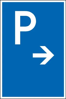 Produktbild von Dreifke® Schild I Parkplatzschild mit Pfeil rechts, Kunststoff, 250x400mm