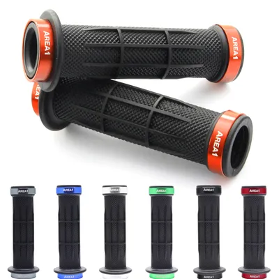 Produktbild von Area1 Motorrad Motorroller Lenkergriffe Griffgummis 22/24-25mm offene Enden für Lenkerendenspiegel und Vibrationsdämpfer Orange