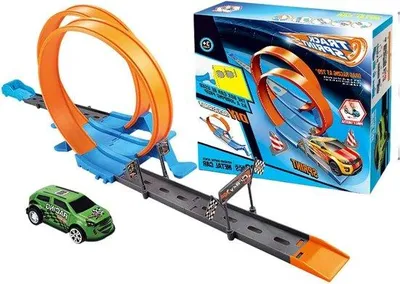 Productafbeelding van Flexibele Speelgoedauto - Racebaan Auto - Creatief Spelen - Talloze Baancombinaties - 27.6 x 24.1 x 6.8 cm - Willekeurig