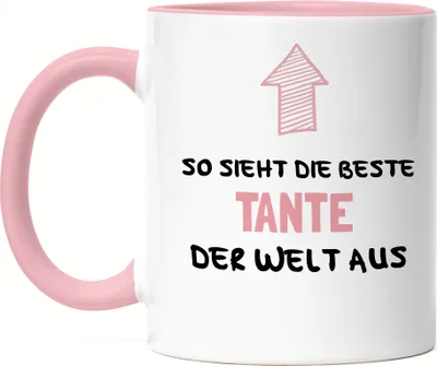 Produktbild von So Sieht Beste Tante Der Welt Aus Tasse Rosa Geschenkidee Tante Nichte Neffe