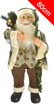 Produktbild von 80cm Weihnachtsmann Santa Claus Nikolaus Weihnachten Figur Weihnachts Deko Weihnachtsmänner Weihnachtsbaum Christbaumschmuck Geschenk XXL - M1