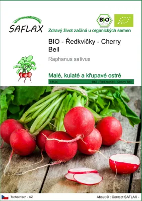 Obrázek produktu pro SAFLAX - BIO - Ředkvičky - Cherry Bell - Raphanus sativus - 100 Semena