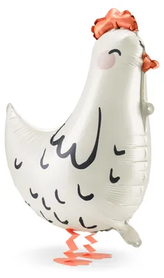 Image de Ballon Airwalker Poule 42x45cm flottant au dessus du sol - Blanc