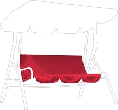 Image de Hamac de jardin d'extérieur en tissu imperméable et résistant, avec 3 coussins d'assise, 150 x 50 x 10 cm, rouge
