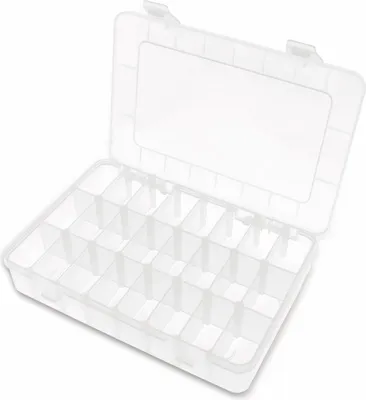 Produktbild von Sortimentsbox, 200x135x38, 24 Fächer, variabel, PP, transparent