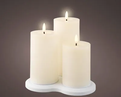 Produktbild von Lumineo ladattavat vahakynttilät, 3 kpl, valkoinen