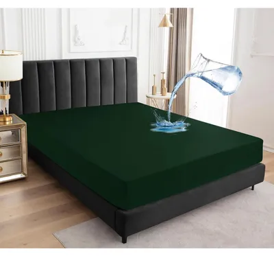 Immagine prodotto di Protezione per materasso, lenzuolo con angoli elasticizzati, 180x200 cm, impermeabile, traspirante, verde