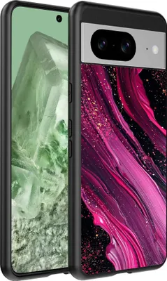 Produktbild von Geeignet für Google Pixel 8 Telefon Fall mit Marmor Druck - TPU zurück Abdeckung Fall Marmor Design - lila rosa - Smartphonica