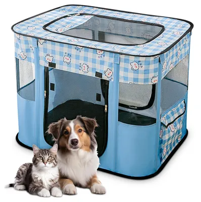 Productafbeelding van Vouwbare Dierenren - Voor Binnen en Buiten - Blauw Beren - M