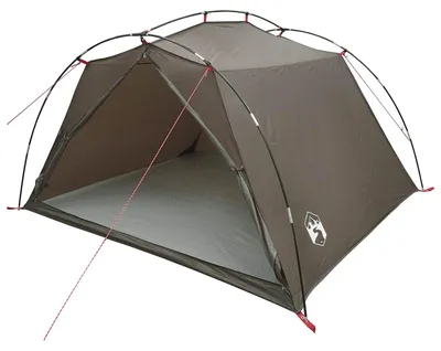 Image de Tente tunnel vidaXL marron et grise pour 4 personnes