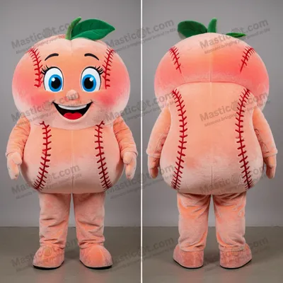 Image de Mascotte MASTICOT en peluche de balle de baseball pêche