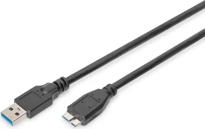 Imagen del producto de Digitus AK-300116-018-S, 1,8 metros, USB A a Micro-USB B, USB 3.2 Gen 1 (3.1 Gen 1), Conector macho/macho, Color