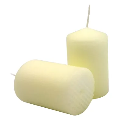 Produktbild von HOFER STUMPENKERZEN SET 50 x 80 mm - elfenbein, creme, champagner | besonders lange Brenndauer ca. 18 Std. | kleine Stumpen Kerzen | 2er Kerzen Set