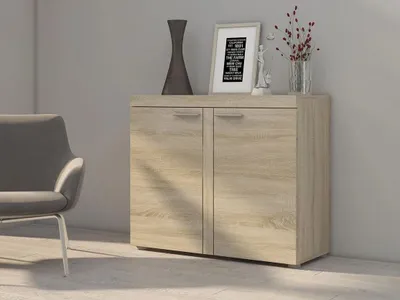 Image de Commode étroite avec portes THISE - chêne sonoma