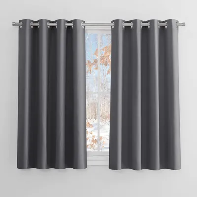 Produktbild von Verdunklungsvorhänge mit Ösen Grau 2er Pack 137 x 117 cm