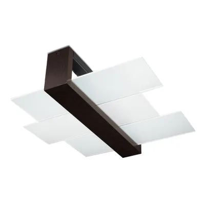 Produktbild von Deckenleuchte FENIKS 2 Wenge 2xE27 15W Holz/Glas 12x43x43cm Sollux Lighting