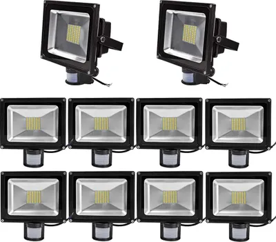 Produktbild von Greenmigo 10pcs 50W LED Strahler Fluter Licht Warmweiss mit Bewegungsmelder,Außenstrahler Wandstrahler Schwarz Aluminium IP65 Wasserdicht AC 85 - 265V