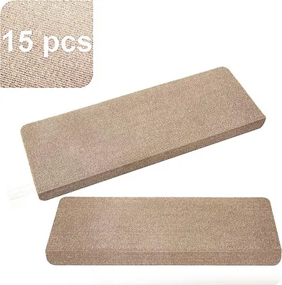 Obrázek produktu pro 15 kusů polyesterových rohoží na schody, protiskluzové chrániče podlahy, 65 x 25 cm, hnědá barva
