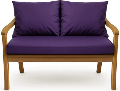 Produktbild von Gartenkissen Set Violett – 120x60 + 2x50x56 cm – Für Gartensofa – Weiche Auflagen für Rattan/Polyrattan – Abnehmbare Bezüge