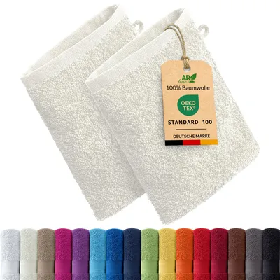 Produktbild von 2er-Set ARIZONA Handtuch-Serie von AR Line – 100% Baumwolle, 500 g/m², 2er-Set Waschhandschuhe 15x21 cm, Farbe: Natur