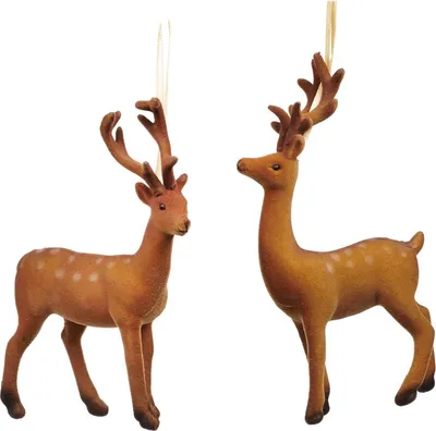 Produktbild von Goodwill Weihnachtskugel-Hirsch-Rentier braun H 15 cm Voordeelass. Pro 2 Stück