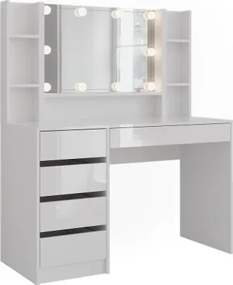 Obrázek produktu pro Toaletní stolek Vicco Sherry Bílá/bílý vysoký lesk 119.8 cm 5 dílů, Model 57605
