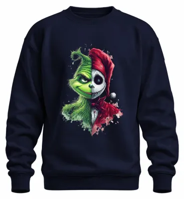 Zdjęcie produktu dla Grinch Jack Skellington Christmas Skull Gift Horror Uni Bluza rozpinana, granatowy, M