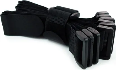 Produktbild von 10 x Klettkabelbinder Kunststofföse 20 cm schwarz - Klett / Flausch auf GLEICHER SEITE! - Goodymax®