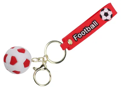 Immagine prodotto di Portachiavi in PVC e metallo, design creativo a forma di pallone da calcio, ideale per chiavi, zaini, borse sportive e decorazioni
