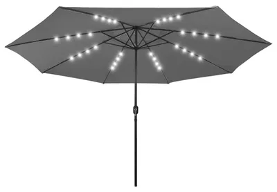Produktbild von vidaXL Sonnenschirm mit LED-Beleuchtung 400 cm Anthrazit