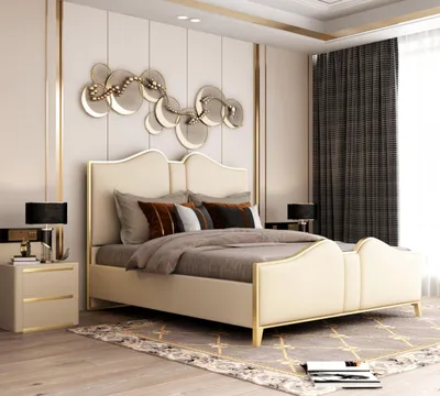Produktbild von Doppelbett Bett Ehebett Design Luxus Luxur Polsterbett Designbett Leder Betten