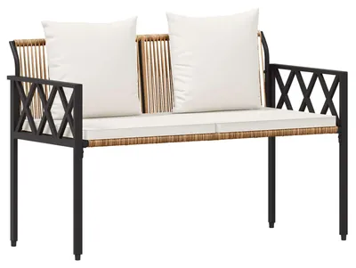 Obrázok produktu pre Lavičky pre vonkajšie použitie, dvojmiestne, rozmer 116 x 56 x 75 cm, materiál: umelý ratan